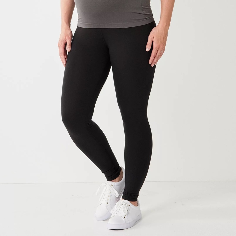 Sonoma Goods For Life Maternity Full Belly Panel Black Leggings Size Small NWT